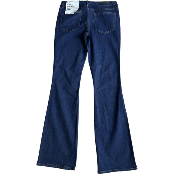 Kendall Kylie Jeans Kurvy Mid Rise Baby Boot Jean Size 9/10 Dark Wash - Picture 3 of 13